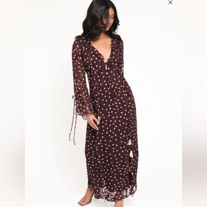 NWT Petal & Pup Brown Polka Dot dress